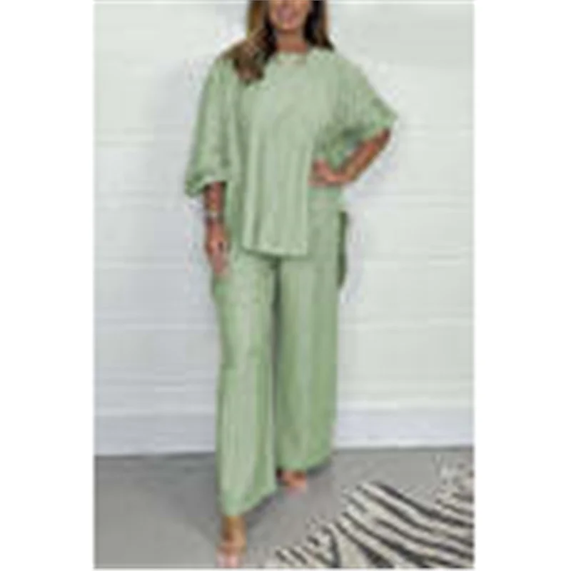 Athvotar Athvotar And Autumn 2025 New Wide Legs Trousers Casual Fashion Loose Top Size Two Sets