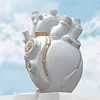 Anatomical Heart Vase, Creative Heart Resin Statue Human Heart Vase Heart Shape Flower Vase for Desktop Living Room