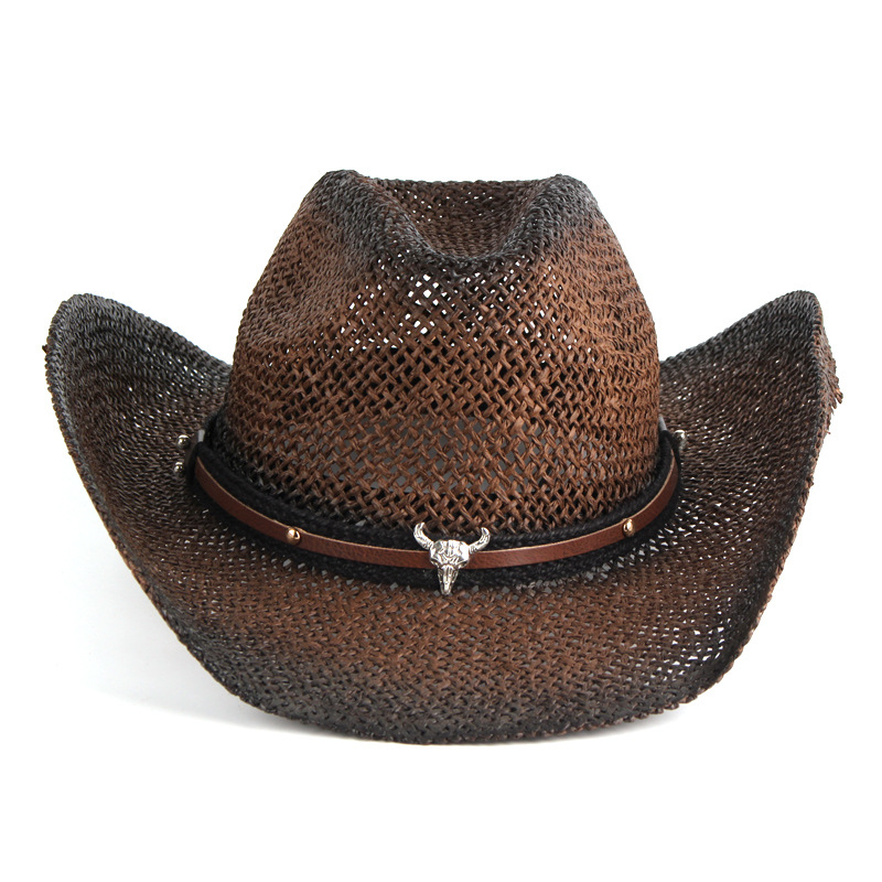 Handmade Cowboy Jazz Straw Straw Cowgirl Beach Hat For Men And