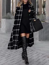 Plain Striped Woolen Long Sleeves Coats