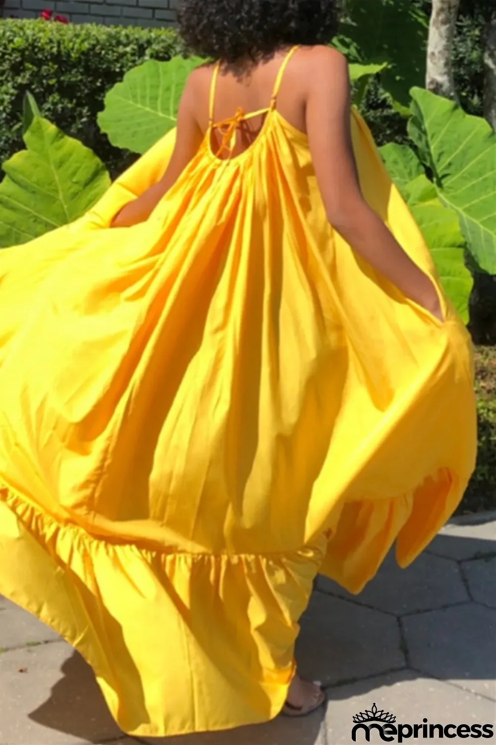 Light Purple Sexy Casual Solid Backless Spaghetti Strap Loose Sling Dress