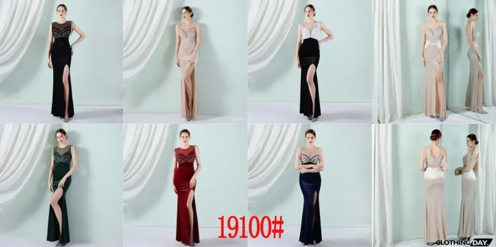 Women Summer Black Romantic O-Neck Sleeveless Patchwork Velvet Silt Fringed Evening Dress