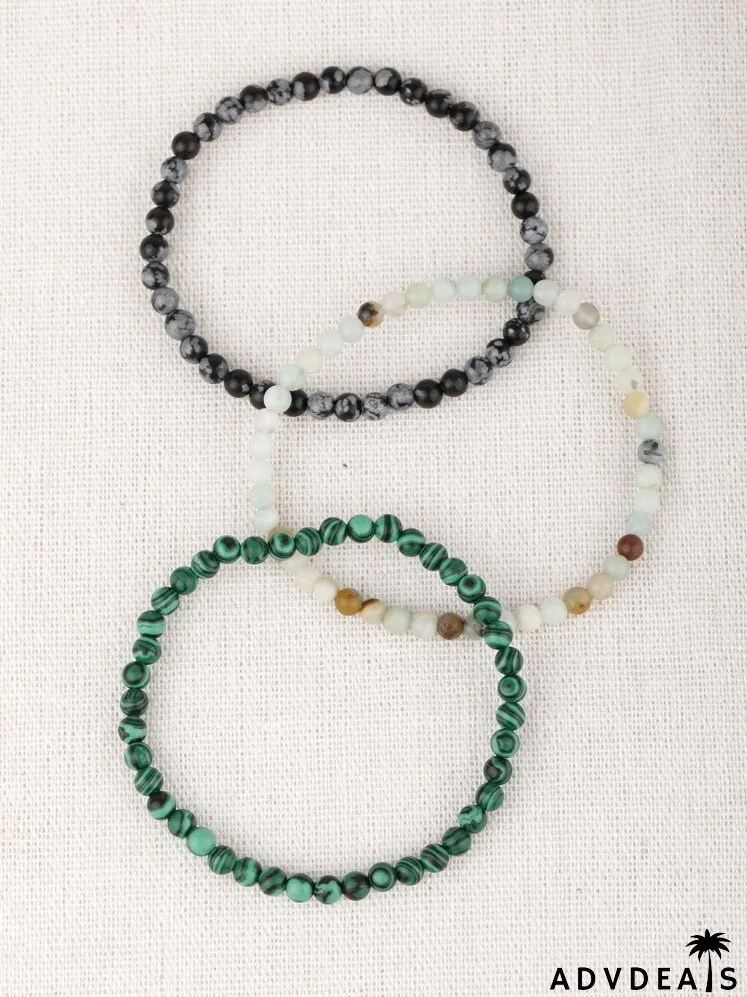 3pcs Stone Beaded Bracelet