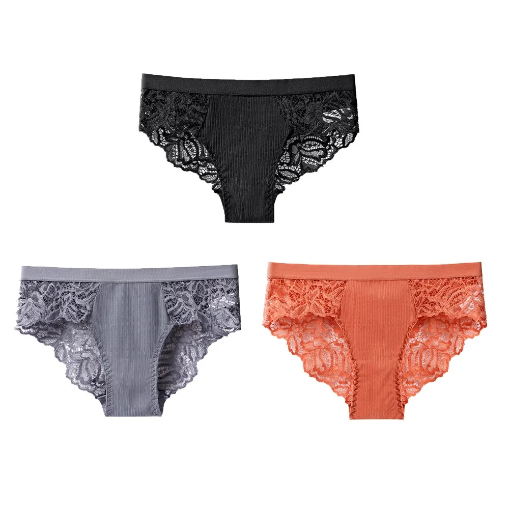 Billionm Sexy Women Lace Pantys Seamless 6 Solid Colors Breathable Panties S-XXL Briefs Girls Lingerie Underwear