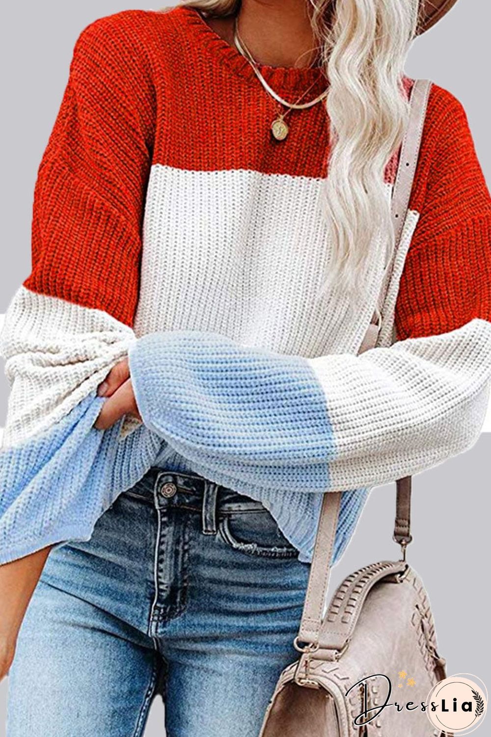 Fashion Solid Split Joint O Neck Tops(4 Colors)