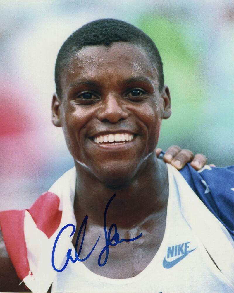 CARL LEWIS SIGNED AUTOGRAPH 8X10 Photo Poster painting - OLYMPIC GOLD MEDALIST, WORLD CHAMPION C