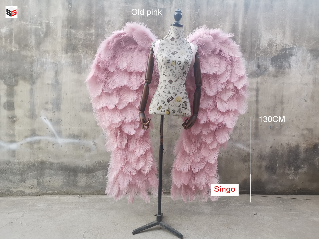 VCshoes Creative Baby Birthday Party Decor Props Old Pink Beige White Ostrich Feather Angel Wings Cute Photography Series Fairy Wing