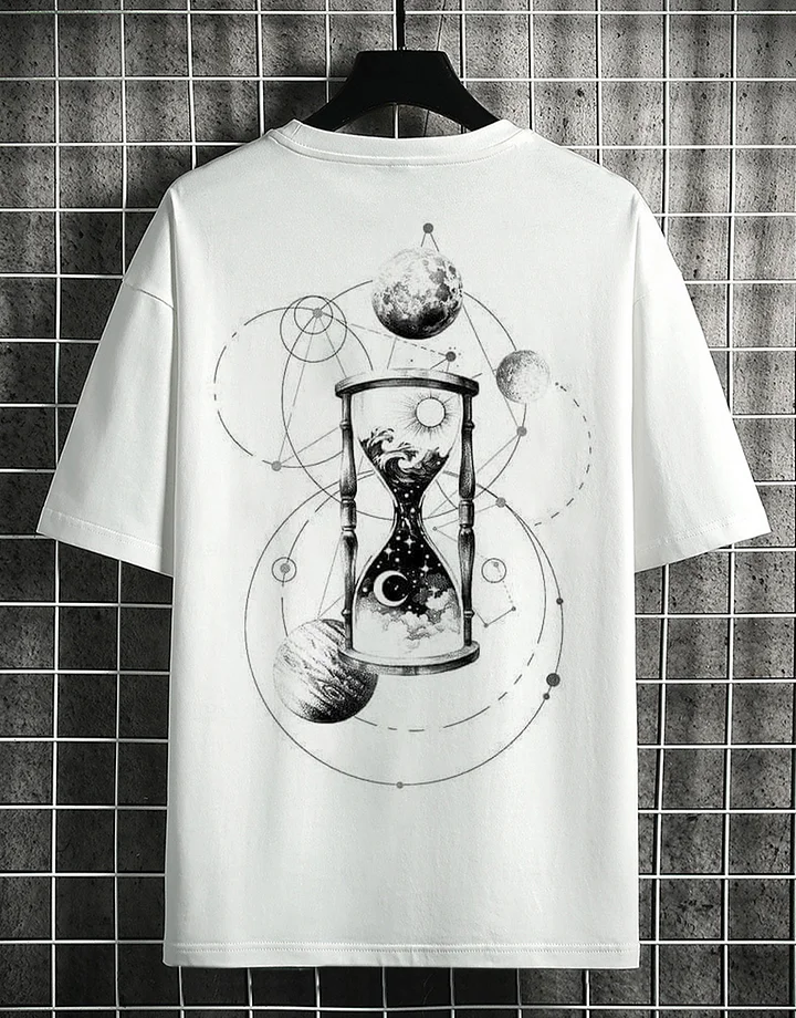 Art Element Illustration Stars Hourglass Moon Print T-shirt Lixishop 