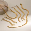 Stylish Twist Tassel 18K Golden Earrings Necklace Bracelet