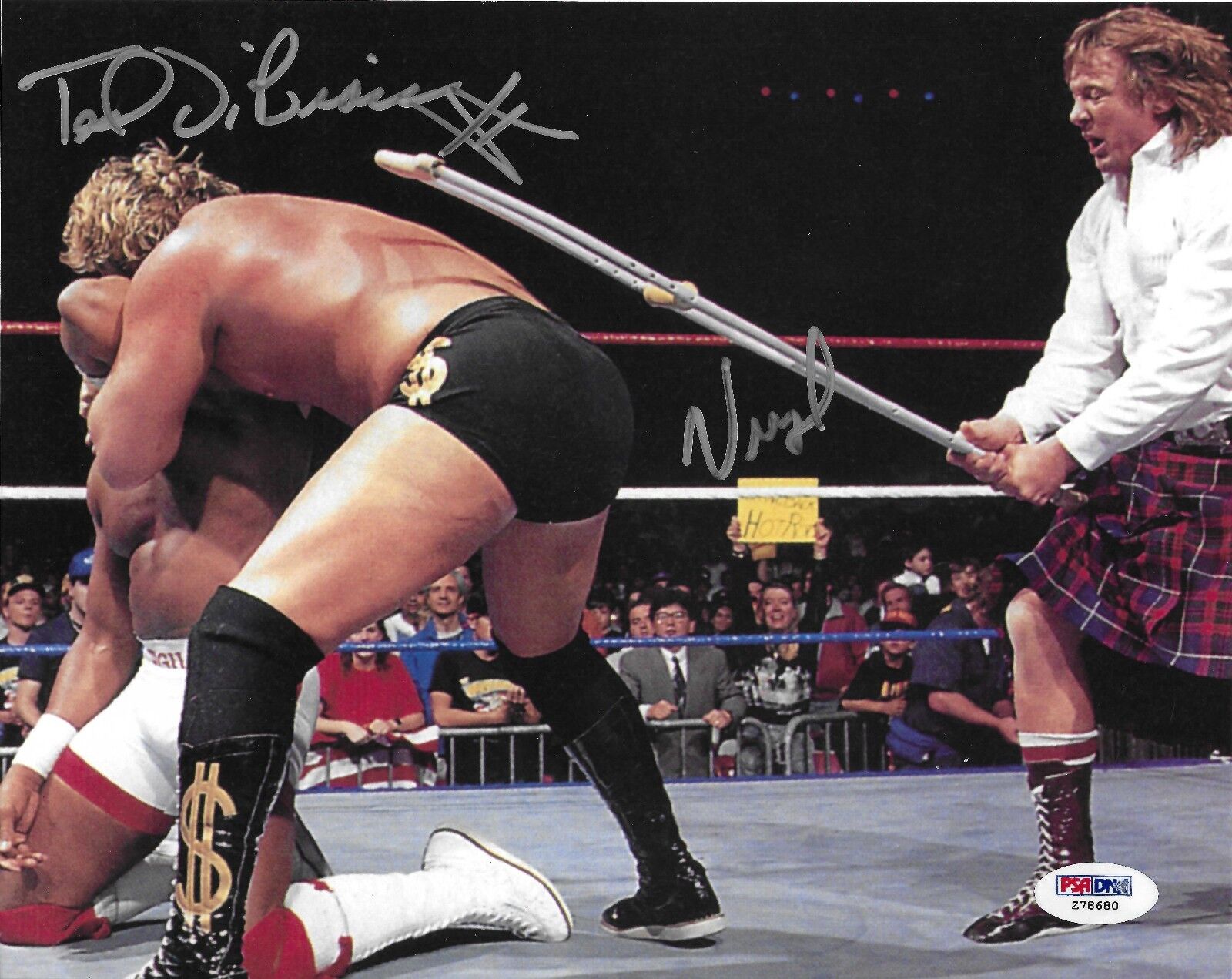 The Million Dollar Man Ted DiBiase & Virgil Signed WWE 8x10 Photo Poster painting PSA/DNA COA 5