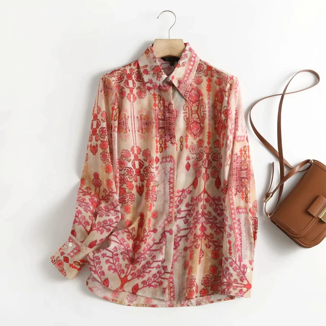 Christmas Gift Withered 2023 Autumn Cotton Blouse Women England Style Vintage Paisley Floral Printing Casual Blusas Mujer De Moda 2023 Shirt