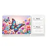 2027-2028 Two-Year Diamond Painting Calendar Kit, 13 Exquisite Multicolor Butterfly And Floral Illustrations, Large Size Desk Calendar, Mosaic Art Coil-Bound Desktop Planner