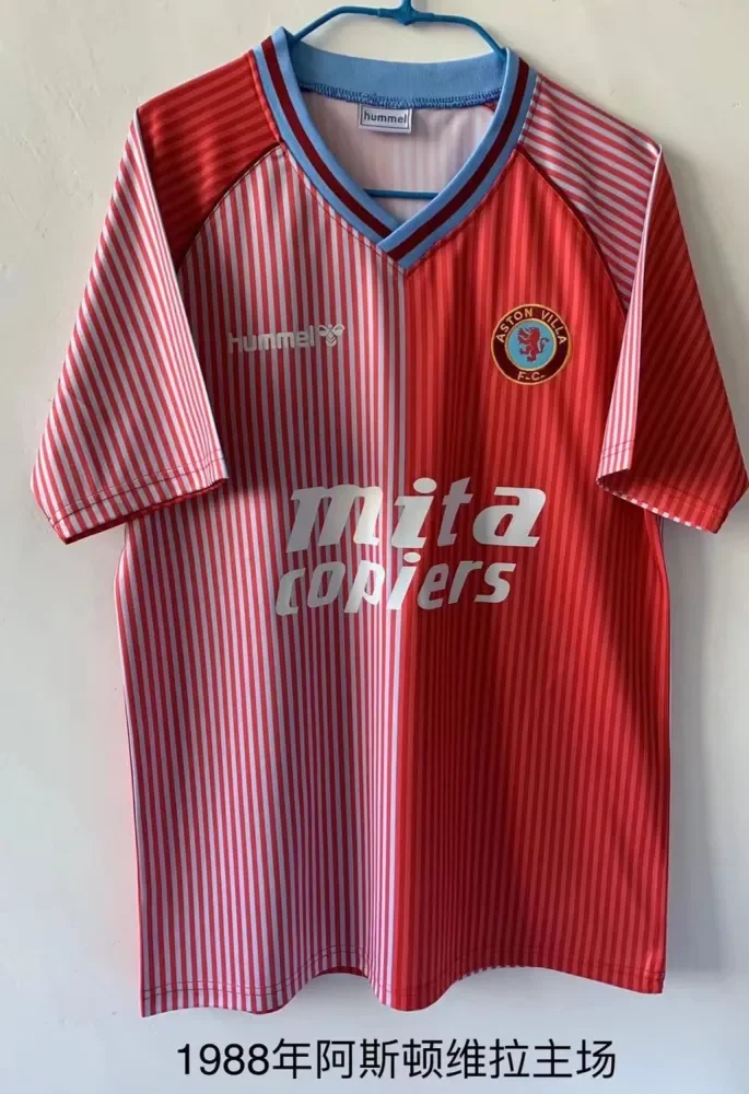 Retro 1987-1989 Aston Villa Home Football Jersey