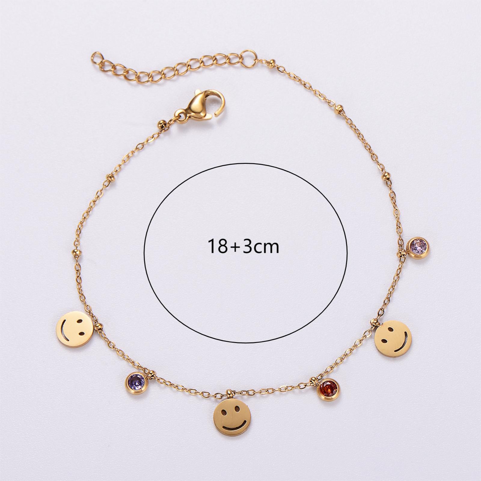 6 Pcs Women Minimalist Stripe Circle Round Animal Text Letter Chinese Zodiac Number Stainless Steel Electroplating Bracelets