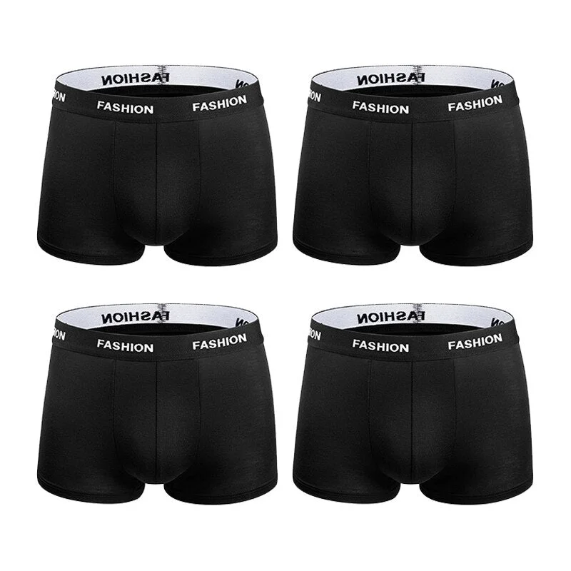 4PCS Men Underwear Cotton Boxers Panties Comfortable Mens Underpants Homme Sexy Fashion Letter Male Boxershorts