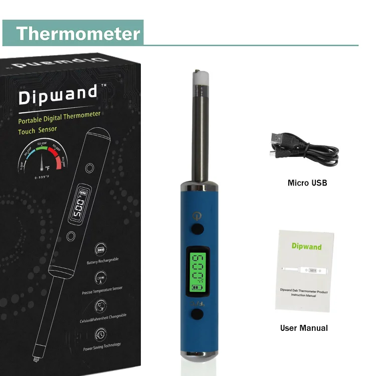Dipwand™ Cyan Dab thermometer kits, with 2.1 inch Probe Sensor
