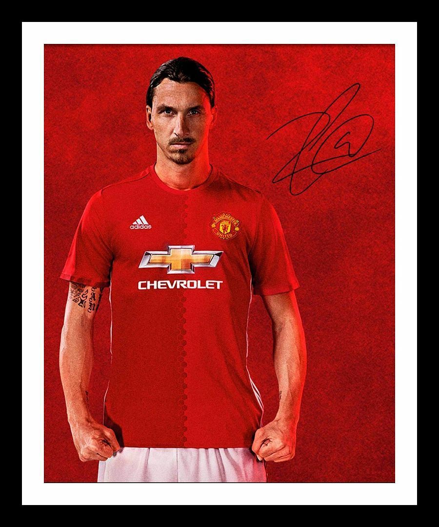 Zlatan Ibrahimovic - Manchester United Autograph Signed & Framed Photo Poster painting 1