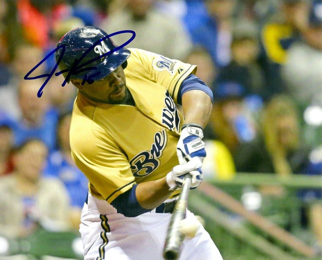 Signed 8x10 JASON ROGERS Milwaukee Brewers Photo Poster painting- COA