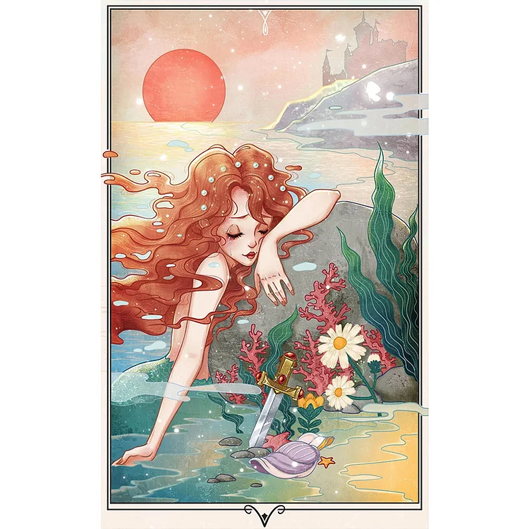 The Little Mermaid With Bubbles 30*50CM(Canvas) Full Round Drill Diamond Painting gbfke