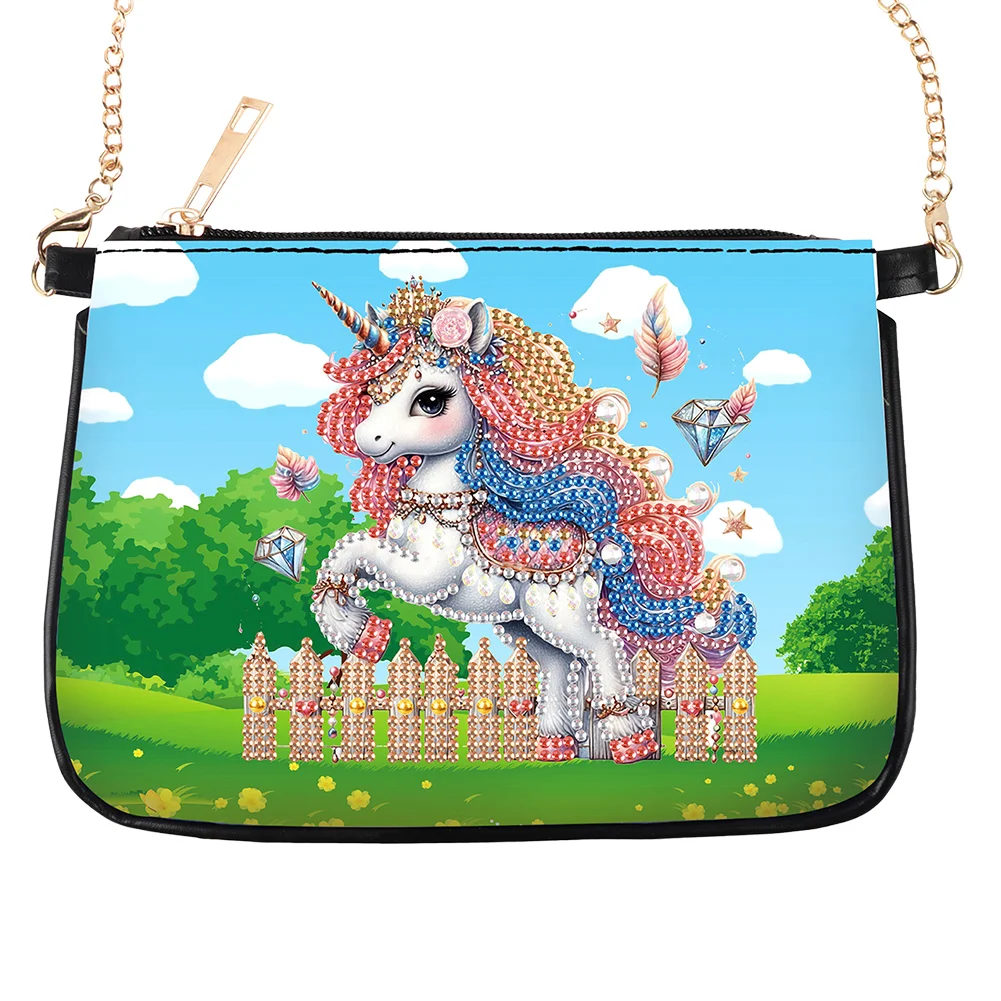 Unicorn Diamond Painting Coin Chain Purse 5D DIY Diamond Art Handmade Chain Bag