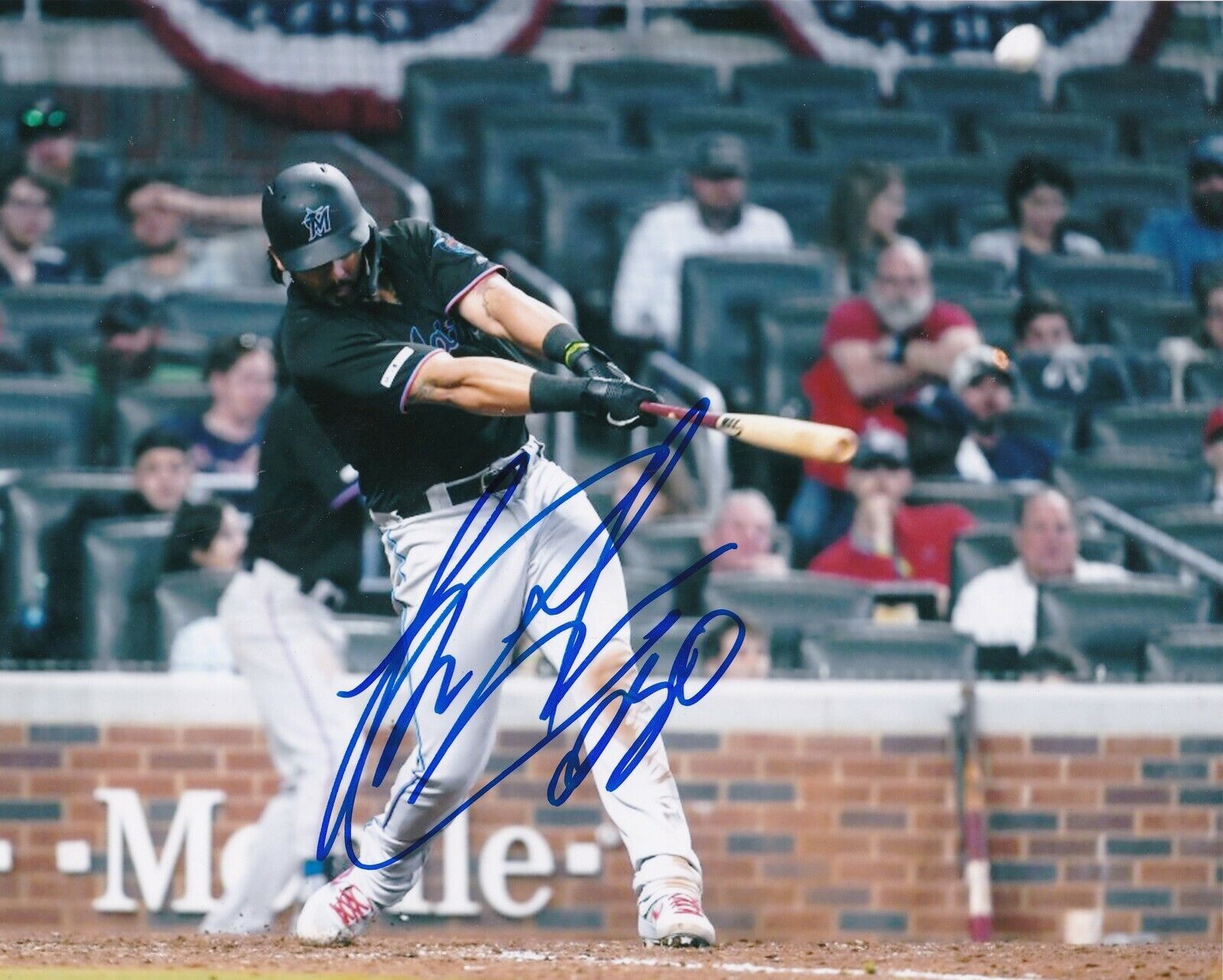 JORGE ALFARO MIAMI MARLINS ACTION SIGNED 8x10