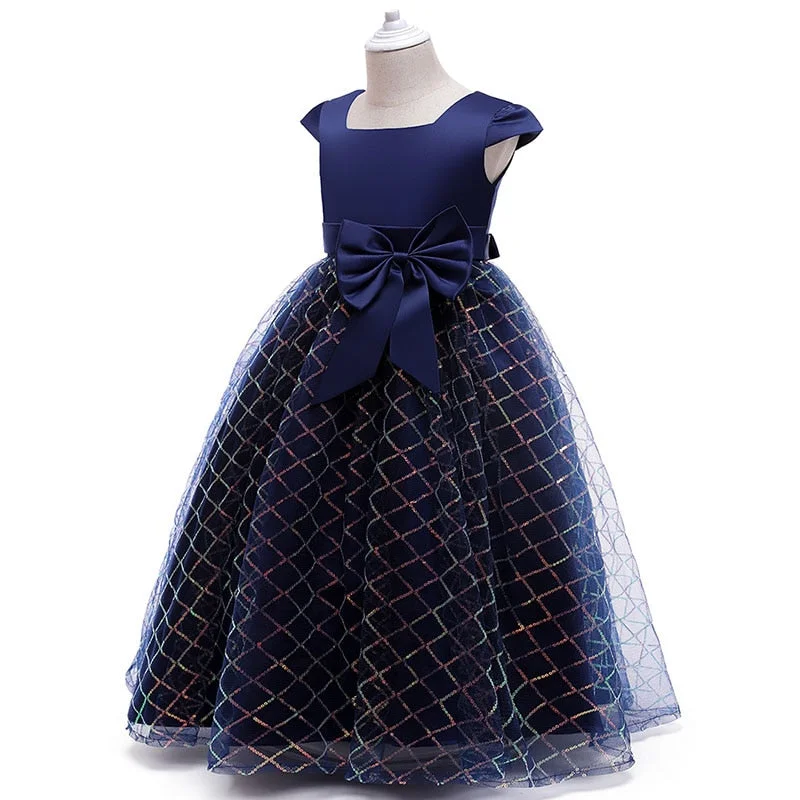 New Big Children Long Skirt Bowknot Forging Children Dress School Performance Princess Dress Piano Performance Catwalk