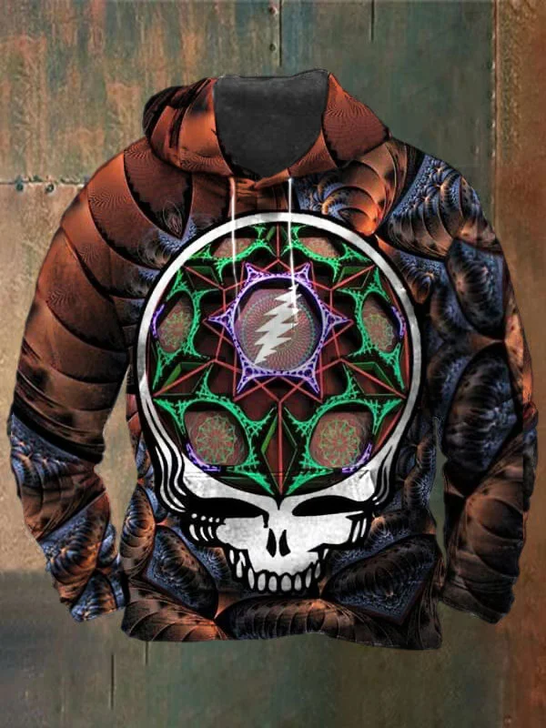 Unisex Skull Print Heavyweight Hoodies