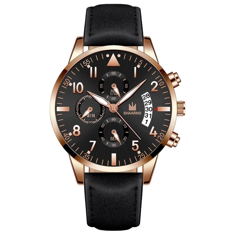 Business Solid Color Buckle Quartz Men’s Watches
