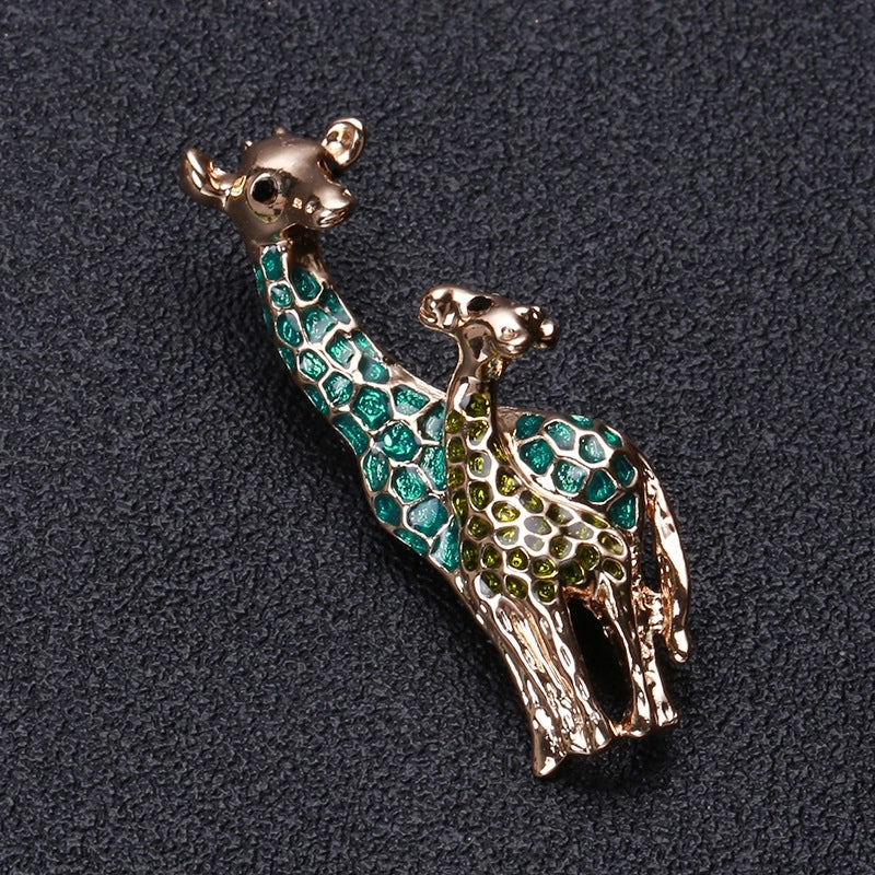 Exaggerated Pin Giraffe Alloy Enamel Women’s Brooches