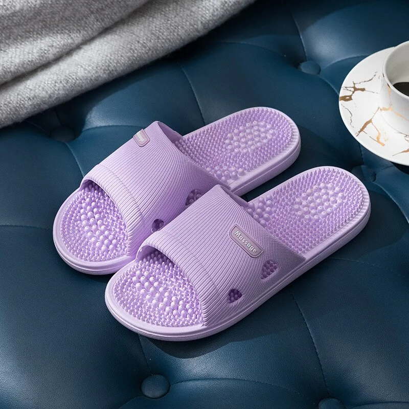 Uaang New Massage Slippers Female Summer Sandals Home Bathroom Bath Slippers Non-slip Soft Sole Men Indoor Hotel Couples Shoes