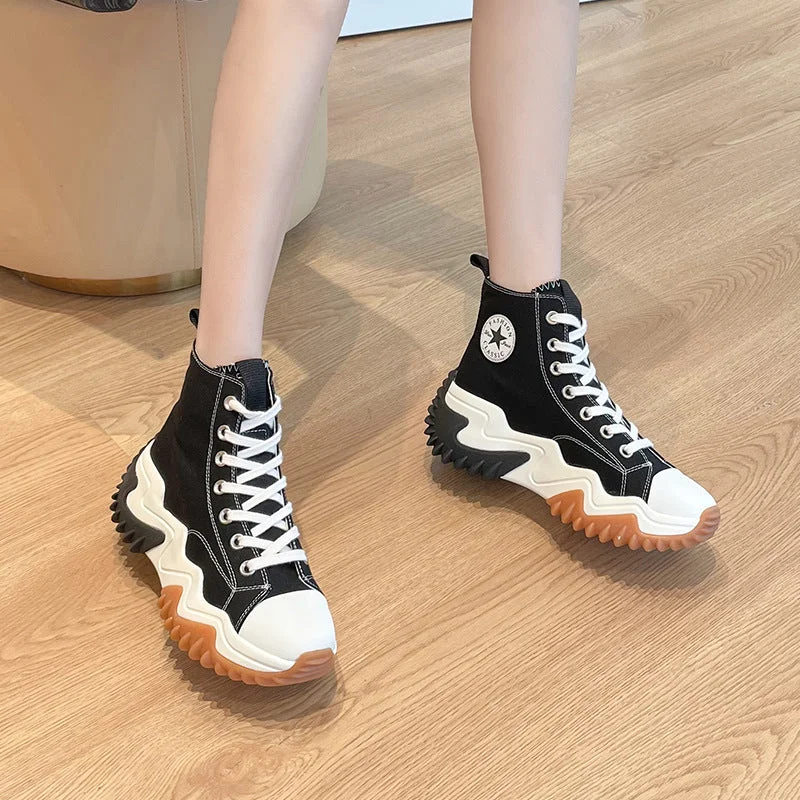 Women Platform Shoes Thick Soled High Top Shoes