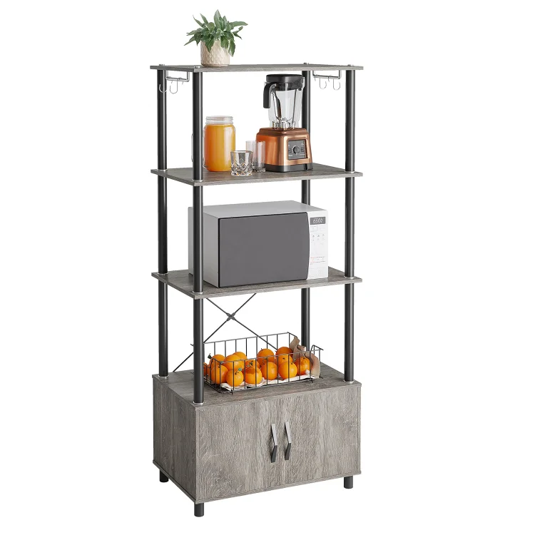 Bestier 4 Tier Kitchen Baker's Rack with Cabinet Microwave Stand