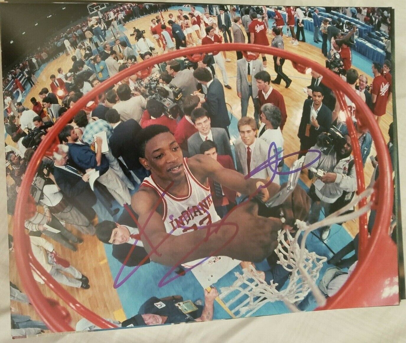 KEITH SMART INDIANA HOOSIERS SIGNED AUTOGRAPHED 8X10 Photo Poster painting W/COA 7