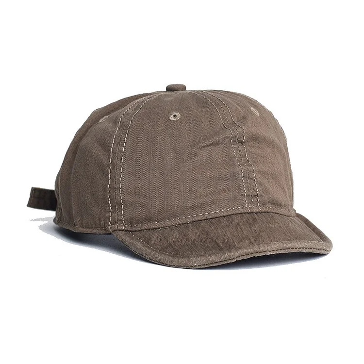 Vintage Short Brim Cotton Baseball Cap Men Women Dad Hat Adjustable Trucker Style Low Profile Caps