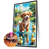 Diamond Painting -DIY Full Round Drill Dog Playing(40*70CM)