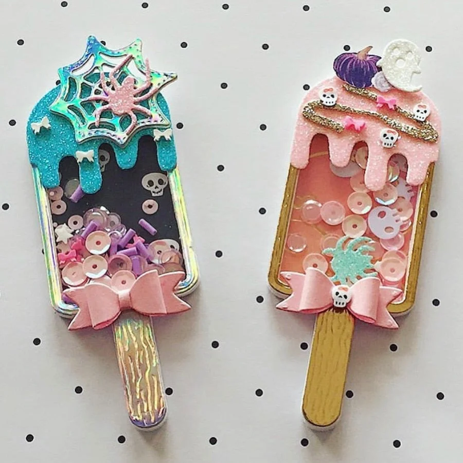 KSCRAFT Cute Popsicle Shaker Metal Cutting Dies Stencils for DIY Scrapbooking Decorative Embossing DIY Paper Cards