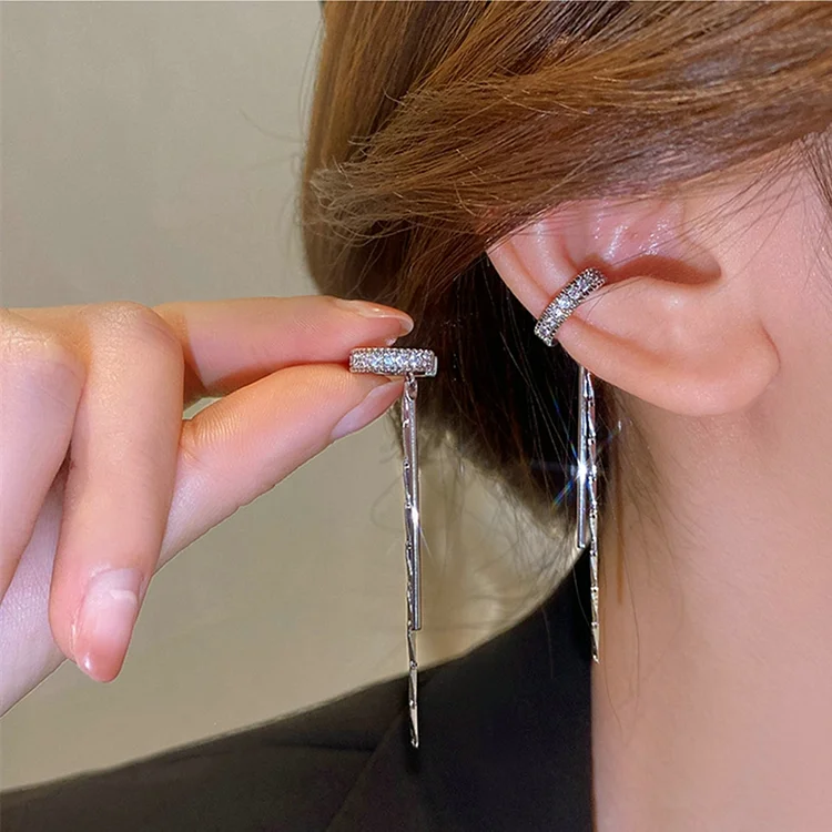 925 Silver Needles Zircon Flower Long Tassel Drop Earrings For Women Piercing Elegant Shiny Earring Chain Piercing Jewelry Gifts