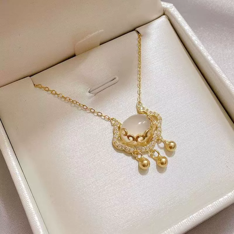 Chinese Peace Lock Gold-Plated Necklace