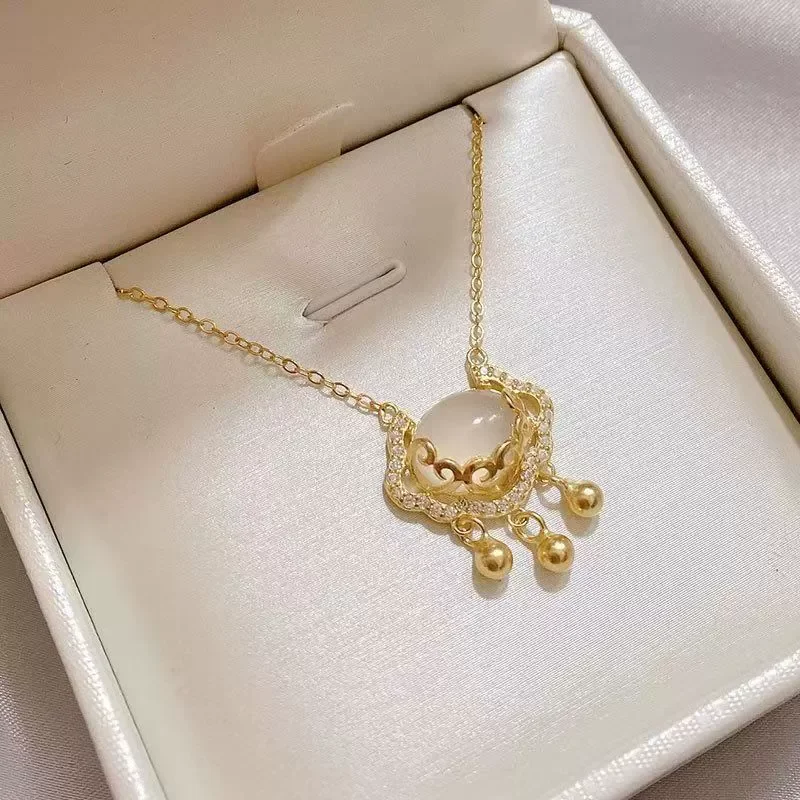 Chinese Peace Lock Gold-Plated Necklace