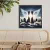Angel Twin Towers Full DIY 5D Round Drill Diamond peintures d&rsquo;arts plastiques pour adultes/d&eacute;butants id&eacute;e cadeau d&eacute;coration murale de diamant en cristal de strass 15,75x15,75 in