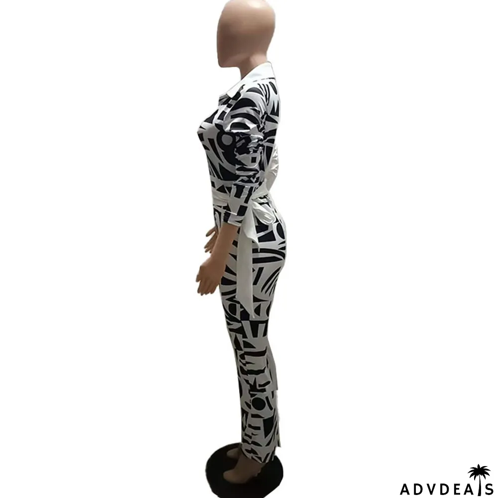 Women's Patchwork Print Jumpsuit