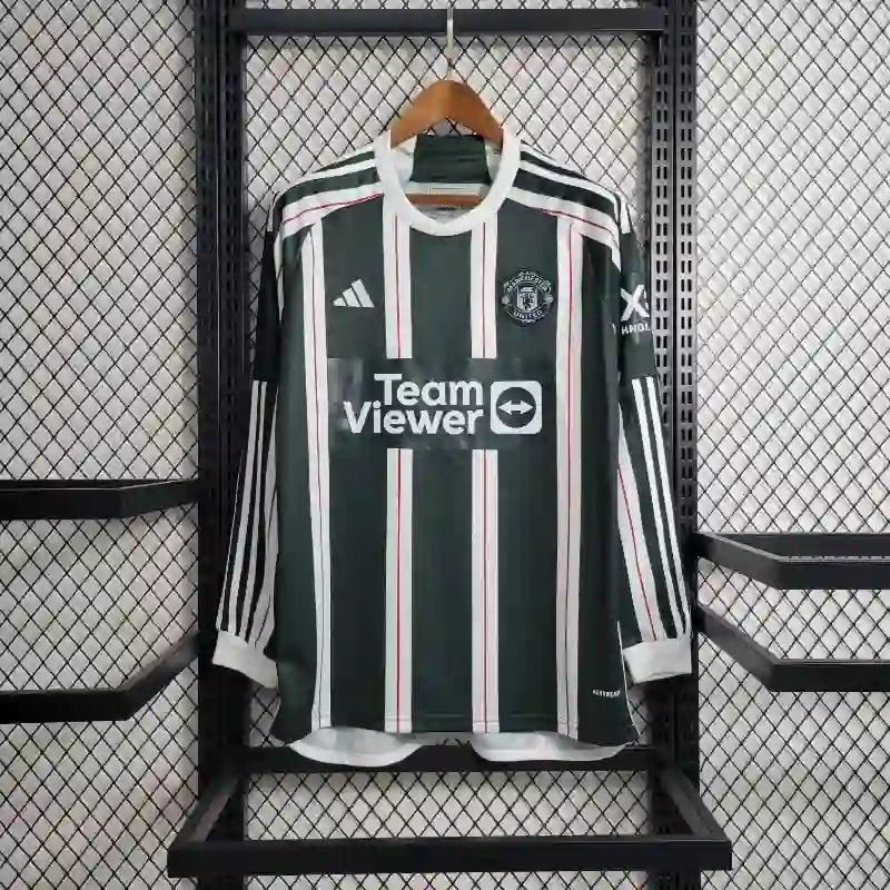23-24 Long Sleeved Manchester United Soccer Jersey Away