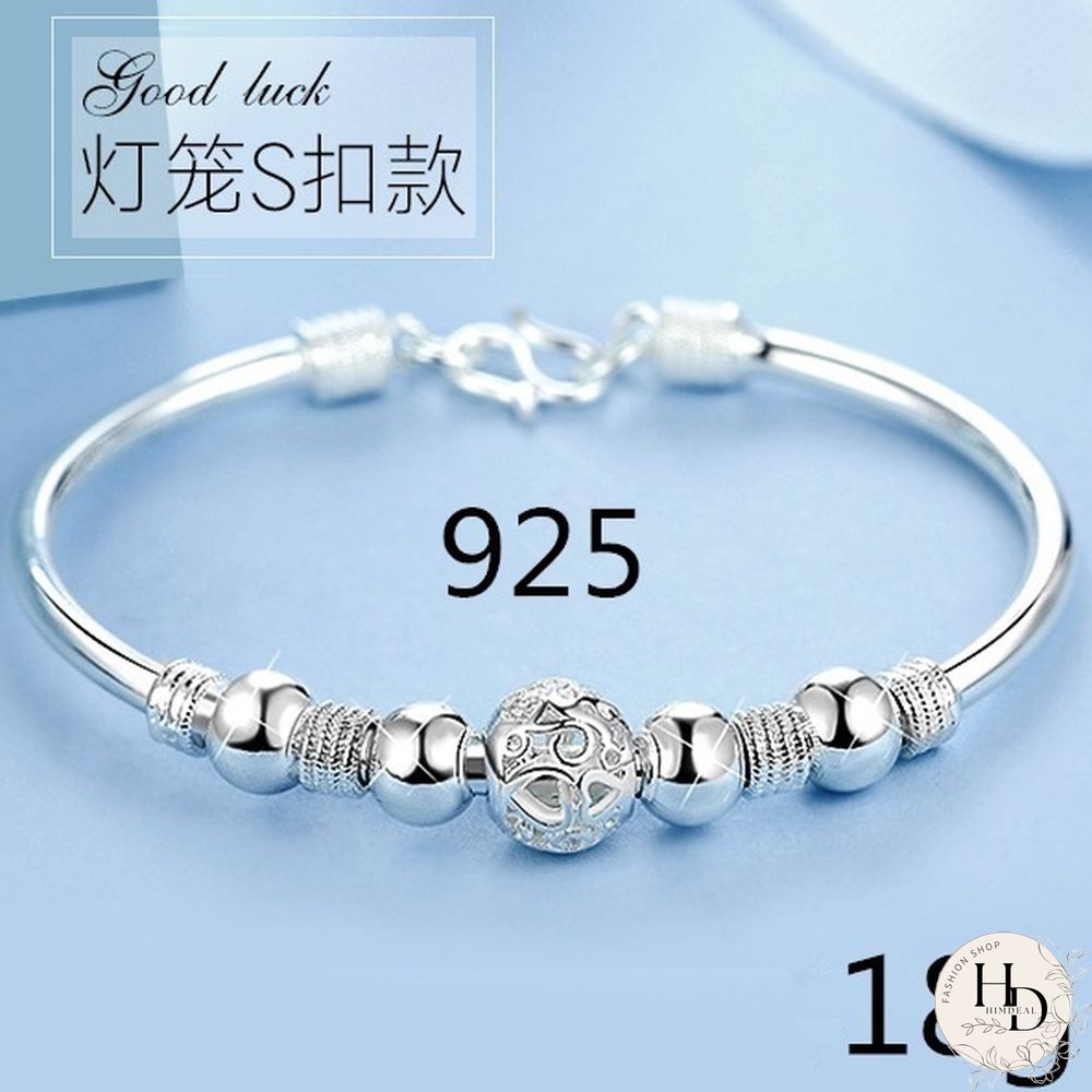 Women's 925 Sterling Silver Transfer Bead Bracelet Fashion Jewelry (Size: A, B, C)