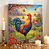 Framed Diamond Painting - Full Round Drill - Chicken (25x25cm)