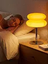 Mid Century Modern Desk Lamps Reusable Intage Dimmable Bedside Small Lamps USB Rechargeable Aesthetic Cute Table Light Unique Home Mushroom Decor