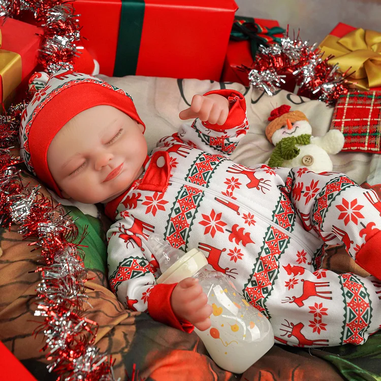 Babeside 17'' Christmas Adorable Reborn Baby Doll Sleeping Charming Girl Skylar