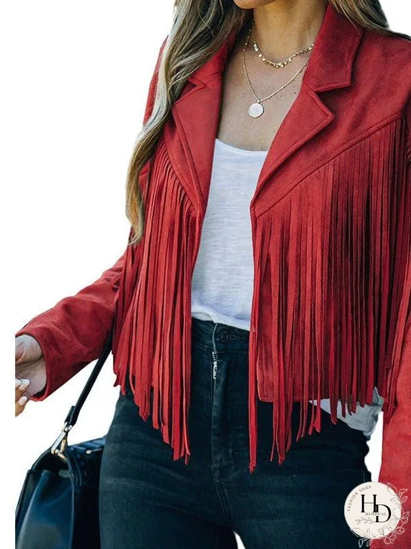 Sophisticated Fringe Suede Jacket