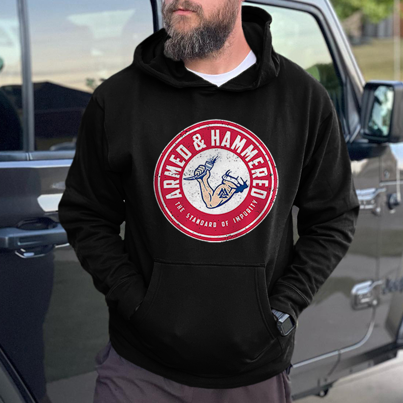 Armed & Hammered The Standard Of Impurity Printed Men's Hoodie - Livereid