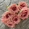 7 Stems Large 10cm Diamond Rose Artificial Flower Bunch