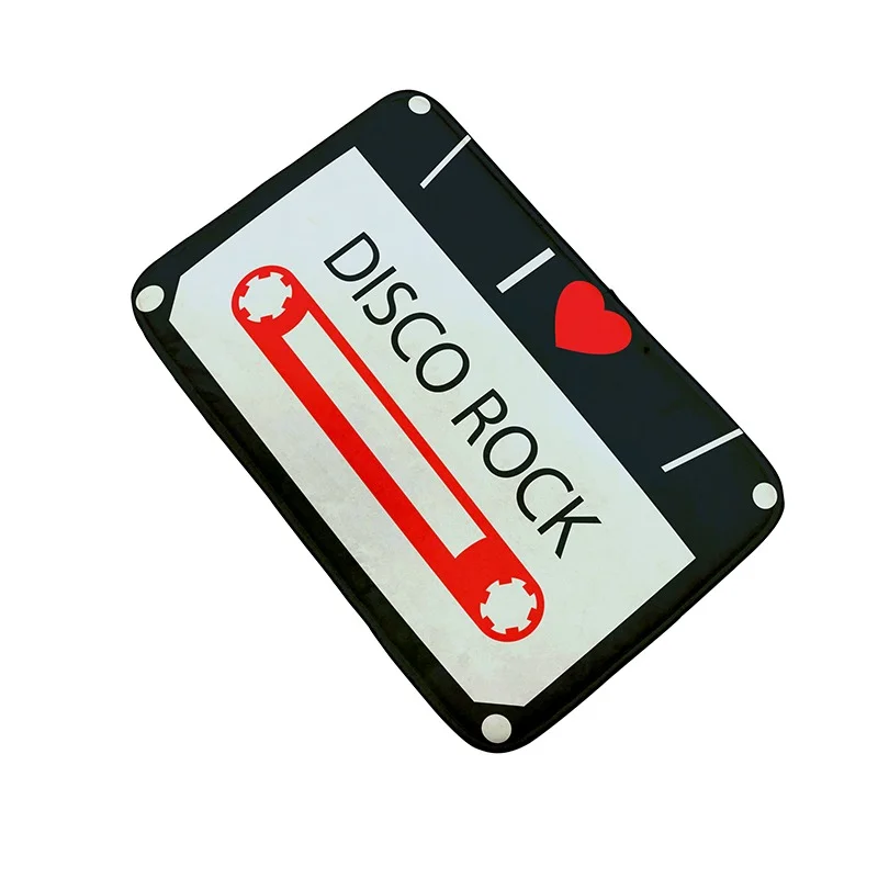 Athvotar Welcome Doormat Retro Cassette Music Tape Floor Carpet Outdoor Entrance Rug Living Room Kitchen Non-Slip Bathroom Kids Mat